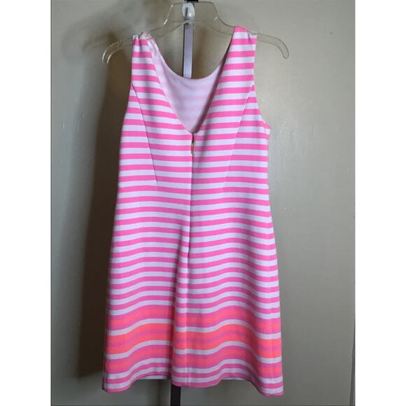 Lilly Pulitzer Women Stripe Shift Dress Sz Small Pink  Eden Tropical Mini Dress - Picture 9 of 16